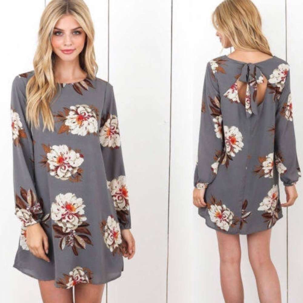 Grey floral dress